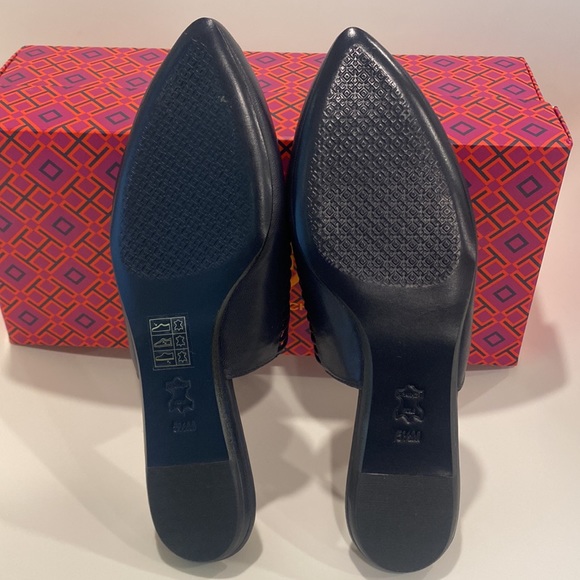 Tory Burch Siena Navy Flat Mules - Picture 6 of 7